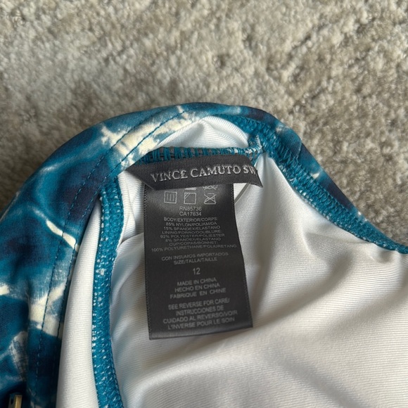 Vince Camuto Blue One Piece Halter Swimsuit - Picture 5 of 6